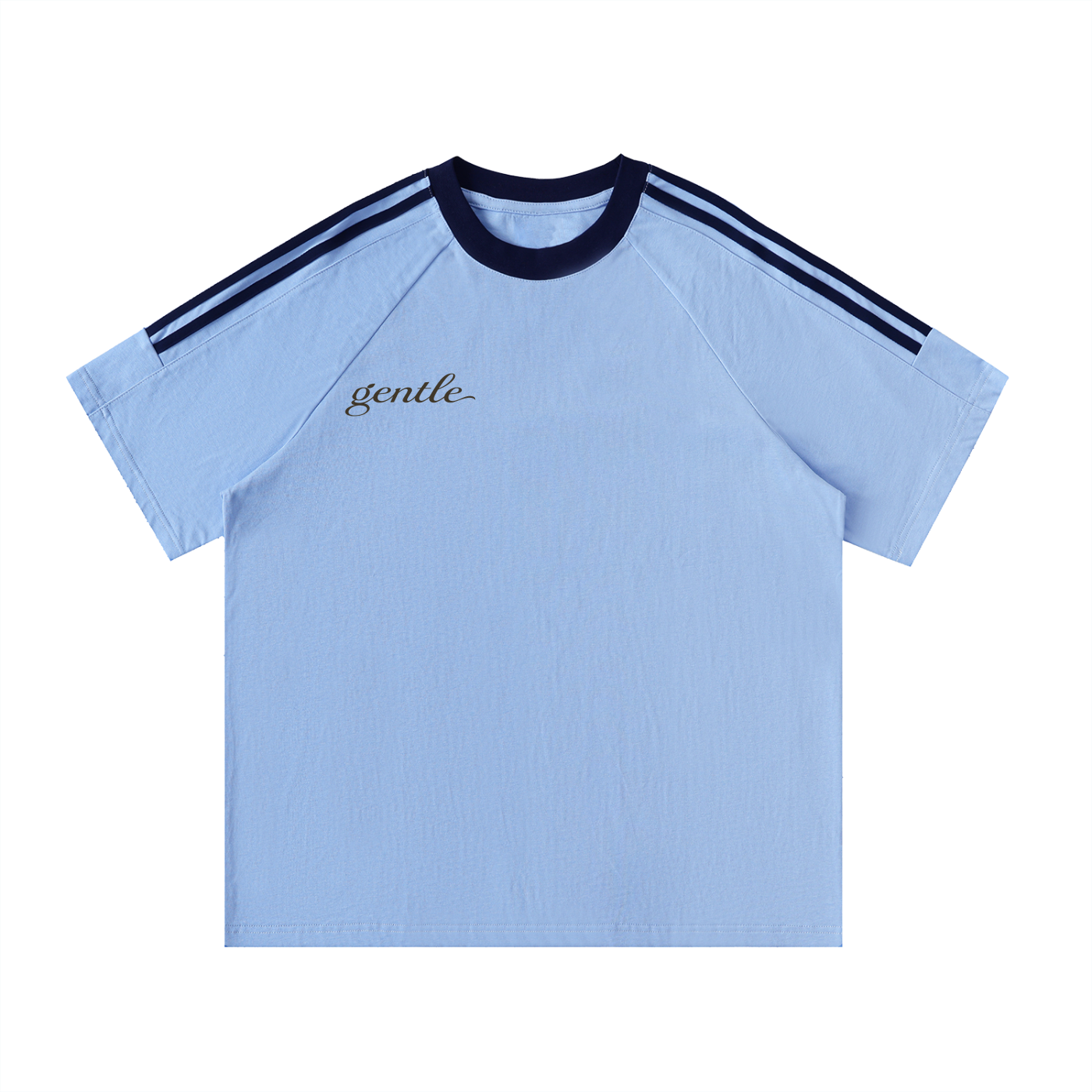 Contrast Tape Crewneck Cotton T-Shirt