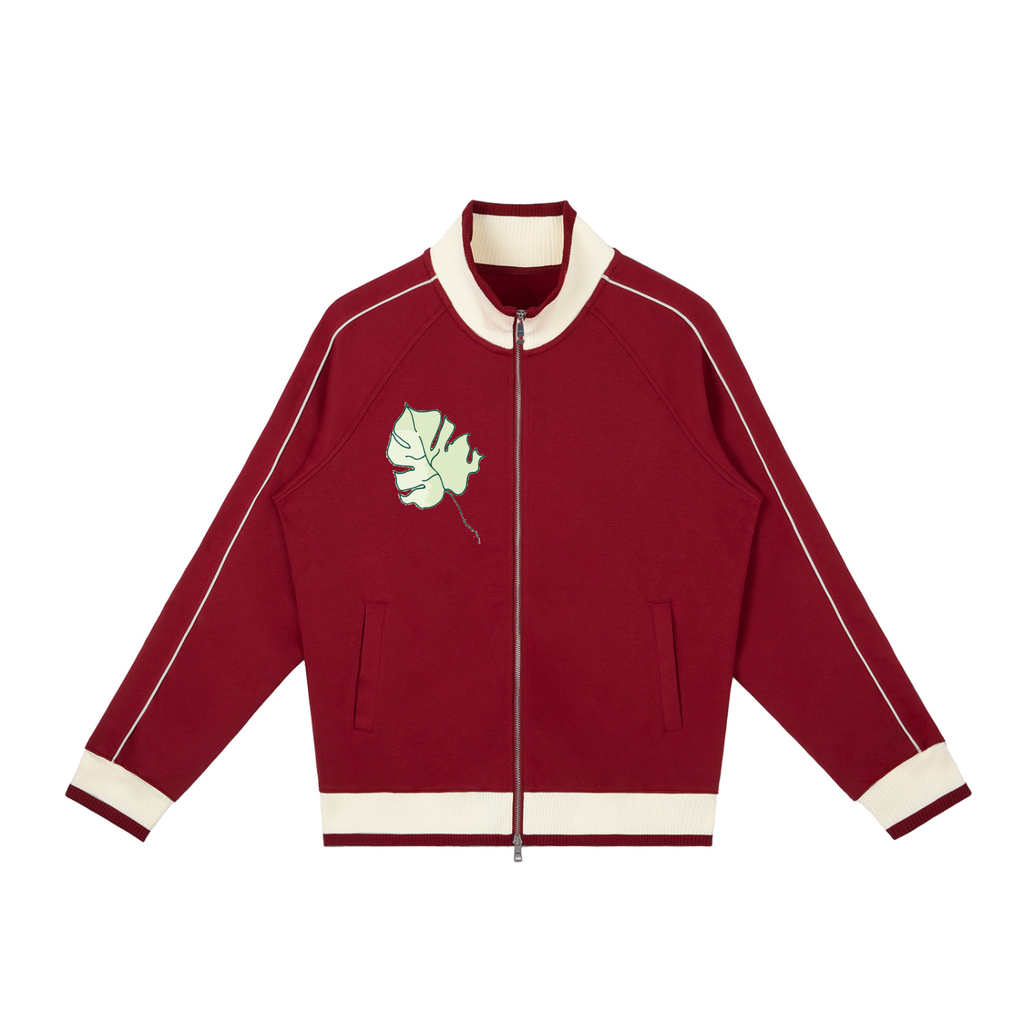 Color Block Raglan Sleeve Zip Track Jacket