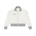Striped Rib Collar Zip Jacket