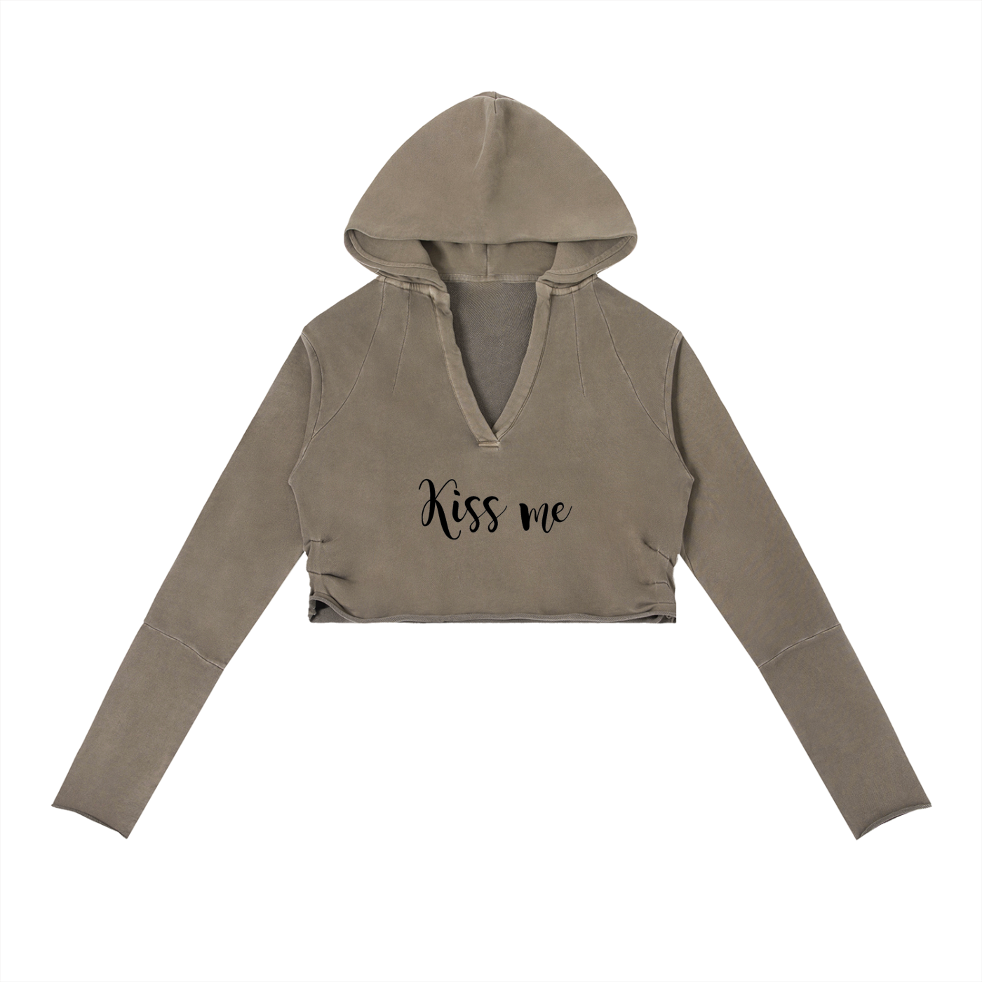 Vintage Washed Raw Edge Hoodie