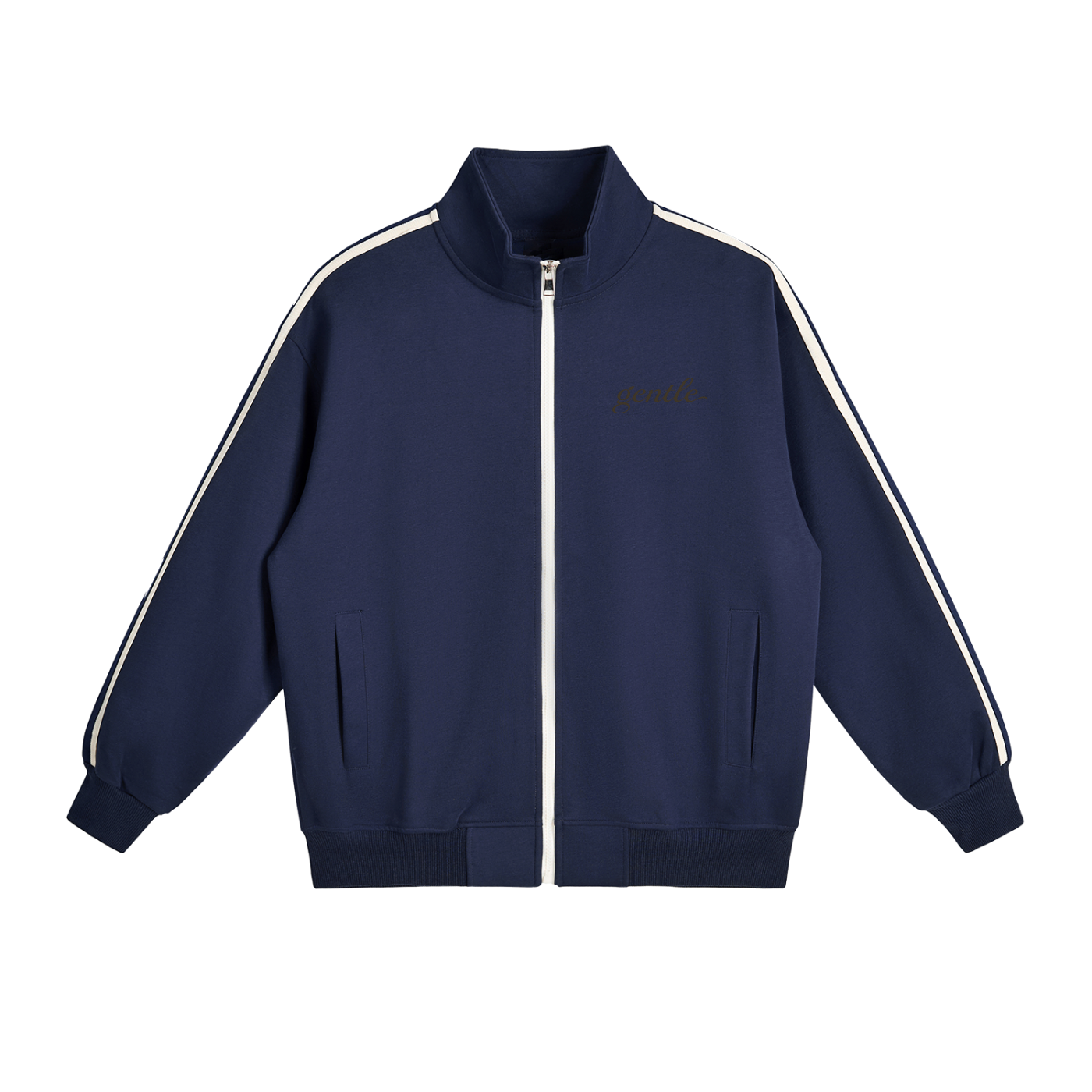 Contrast Side-Stripe Stand Collar  Jacket