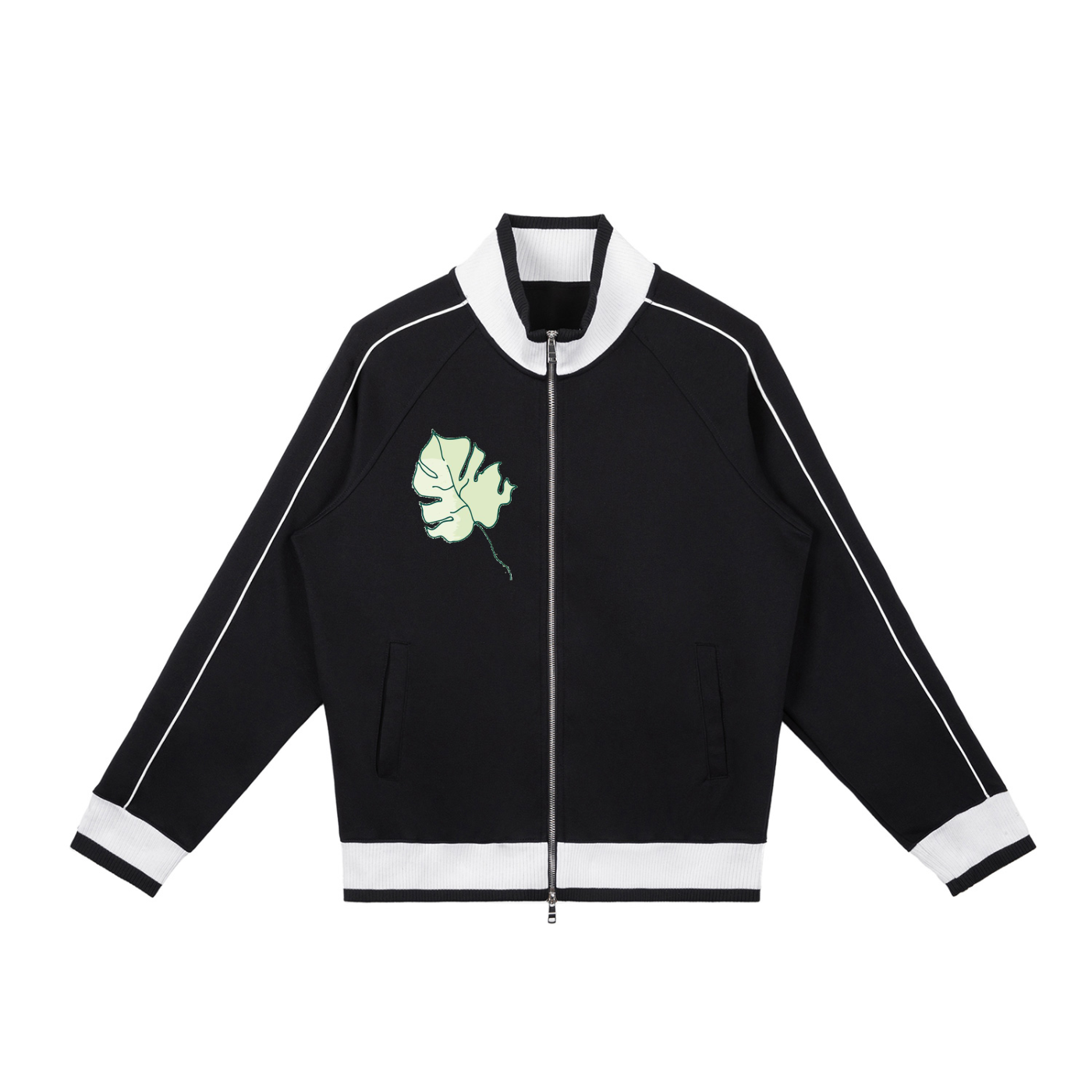 Color Block Raglan Sleeve Zip Track Jacket
