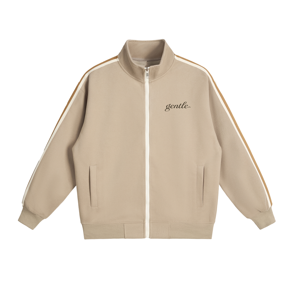 Contrast Side-Stripe Stand Collar  Jacket