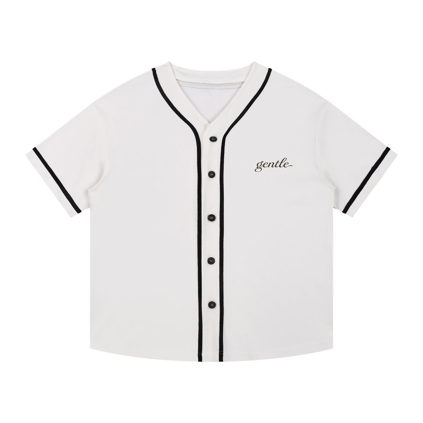 Contrast Piped Button-Up Jersey