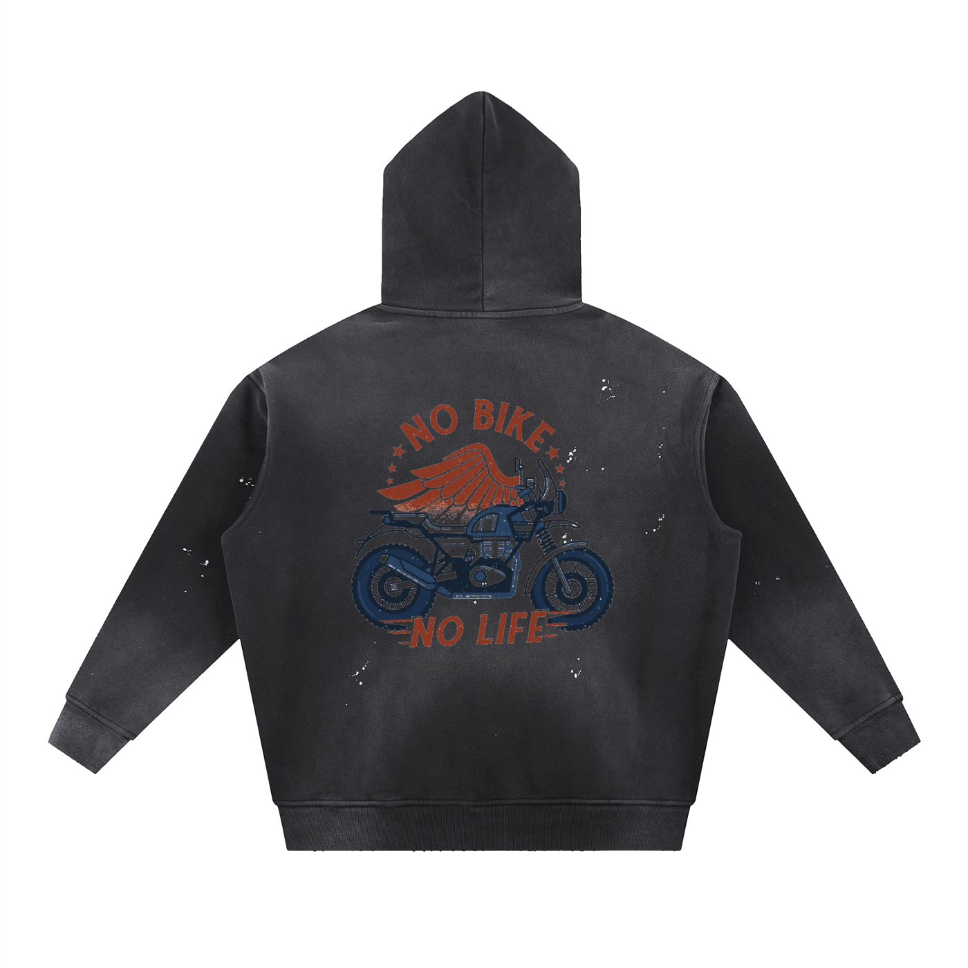 Vintage Washed Frayed Fleece Hoodie