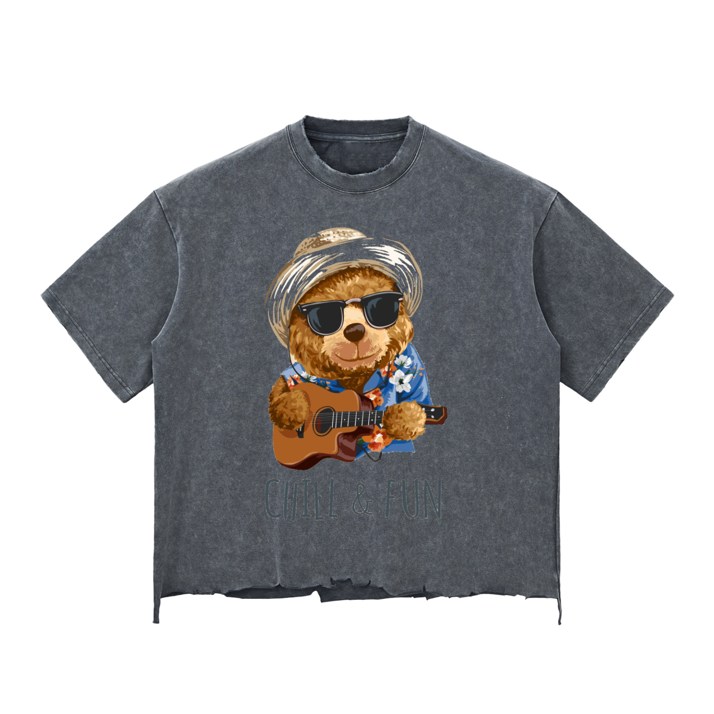 Snow Wash Raw-Hem Boxy T-shirt