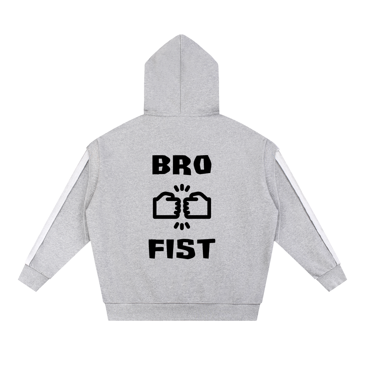 Contrast Tape Raw Edge Double Layered Zip Hoodie