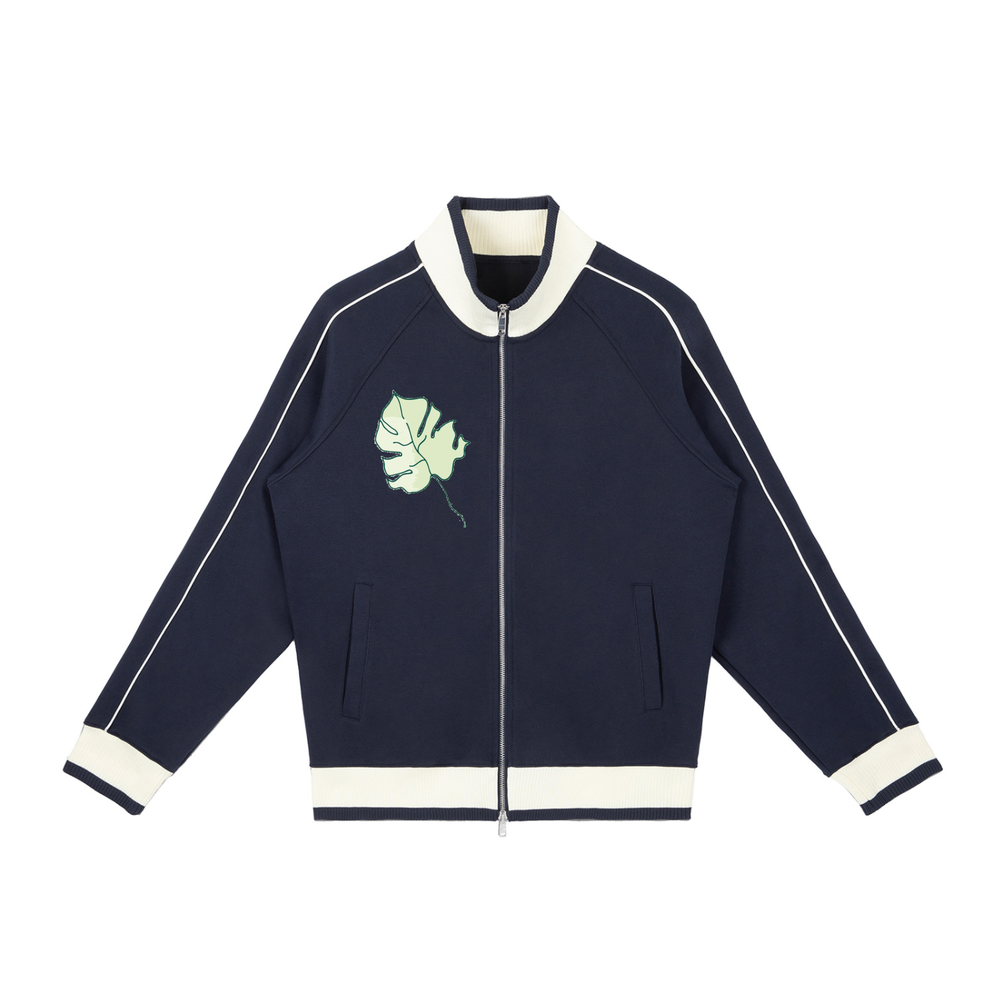 Color Block Raglan Sleeve Zip Track Jacket